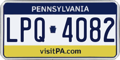 PA license plate LPQ4082