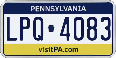PA license plate LPQ4083