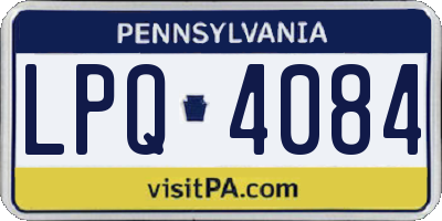 PA license plate LPQ4084