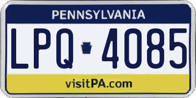 PA license plate LPQ4085