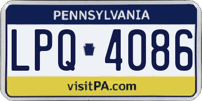 PA license plate LPQ4086
