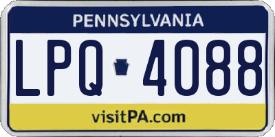 PA license plate LPQ4088