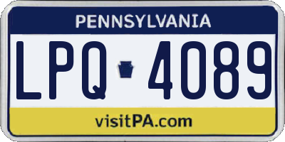PA license plate LPQ4089
