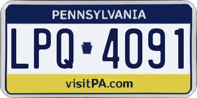 PA license plate LPQ4091