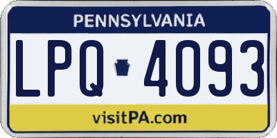 PA license plate LPQ4093