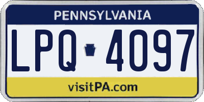 PA license plate LPQ4097