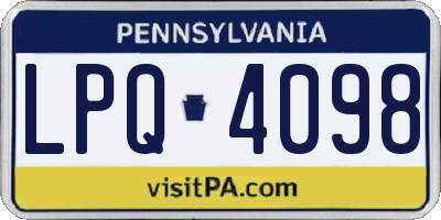 PA license plate LPQ4098