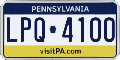 PA license plate LPQ4100
