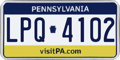 PA license plate LPQ4102