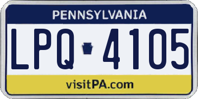 PA license plate LPQ4105