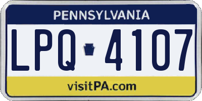 PA license plate LPQ4107