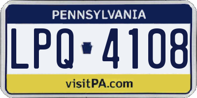 PA license plate LPQ4108