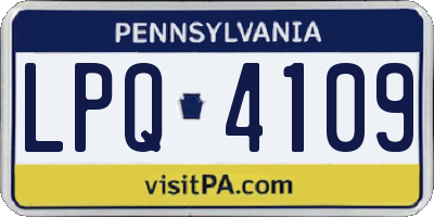 PA license plate LPQ4109