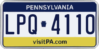 PA license plate LPQ4110