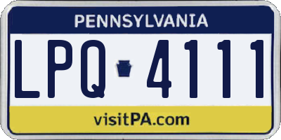 PA license plate LPQ4111