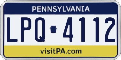 PA license plate LPQ4112