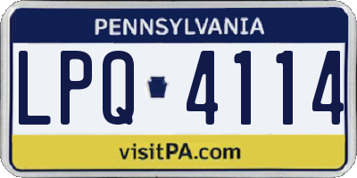 PA license plate LPQ4114