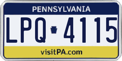 PA license plate LPQ4115