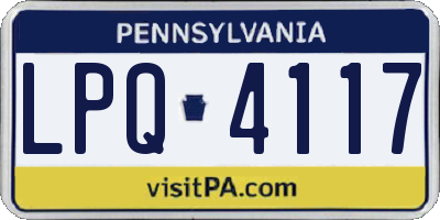 PA license plate LPQ4117