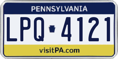 PA license plate LPQ4121