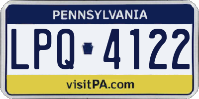 PA license plate LPQ4122