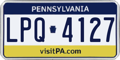 PA license plate LPQ4127
