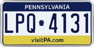 PA license plate LPQ4131