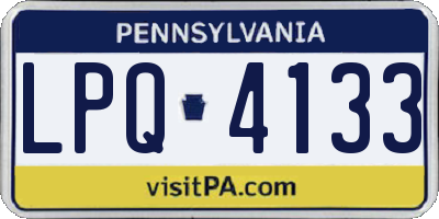 PA license plate LPQ4133