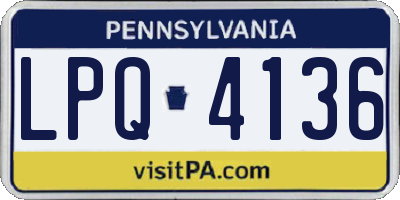 PA license plate LPQ4136