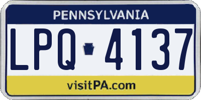 PA license plate LPQ4137