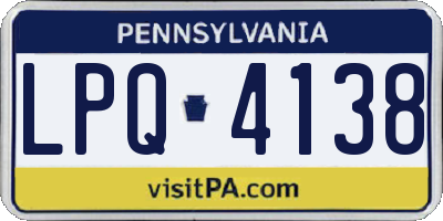 PA license plate LPQ4138