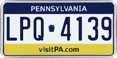 PA license plate LPQ4139