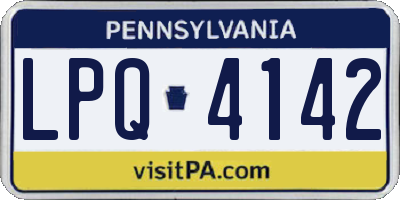 PA license plate LPQ4142