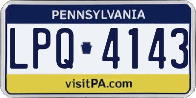 PA license plate LPQ4143
