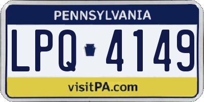 PA license plate LPQ4149