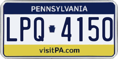 PA license plate LPQ4150