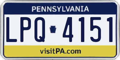 PA license plate LPQ4151