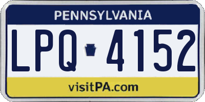 PA license plate LPQ4152