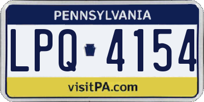 PA license plate LPQ4154