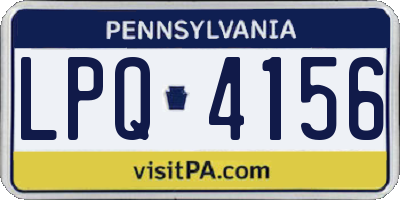PA license plate LPQ4156