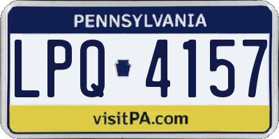 PA license plate LPQ4157