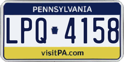 PA license plate LPQ4158