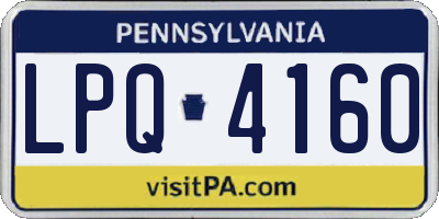 PA license plate LPQ4160