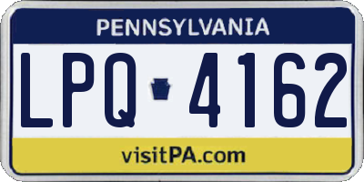 PA license plate LPQ4162