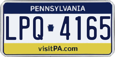 PA license plate LPQ4165