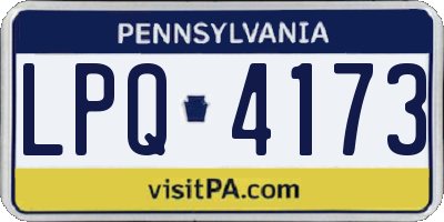 PA license plate LPQ4173