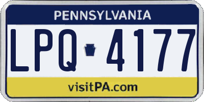 PA license plate LPQ4177