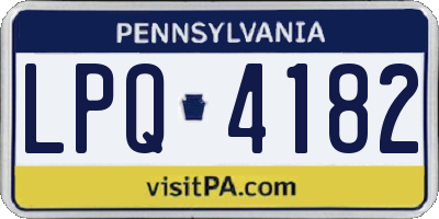 PA license plate LPQ4182