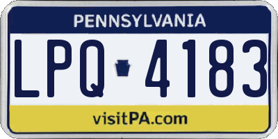 PA license plate LPQ4183