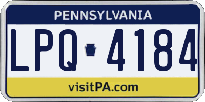 PA license plate LPQ4184